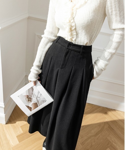 a lot of love スカート 幅広プリーツAラインスカート : ZOZOTOWN