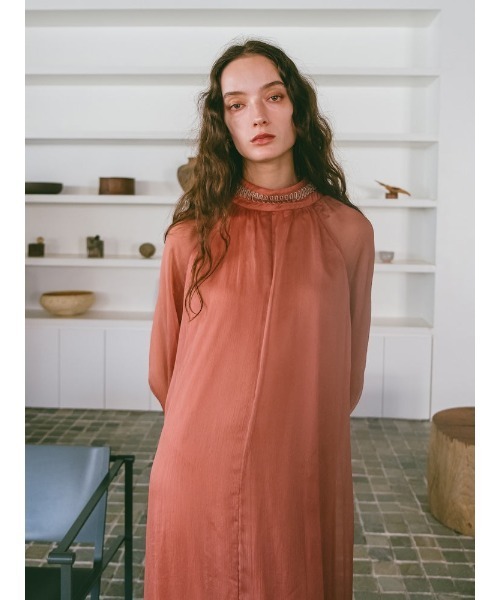 sahara ロングワンピース sahara（サハラ） ワンピース Cross Neck Jacquard Dress/クロスネック