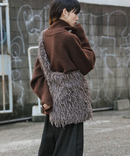 ファーファーショルダーバック ZOZO限定カラーあり】ダブルフェイスミニショルダーバッグ