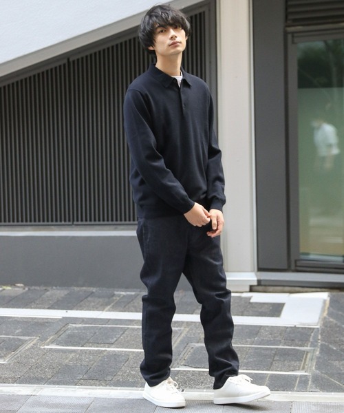 ❣️未使用タグ付き❣️BALR. ブラック 長袖　ポロシャツ M GLOBAL WORK（グローバルワーク） ポロシャツ メルティポロ/116384