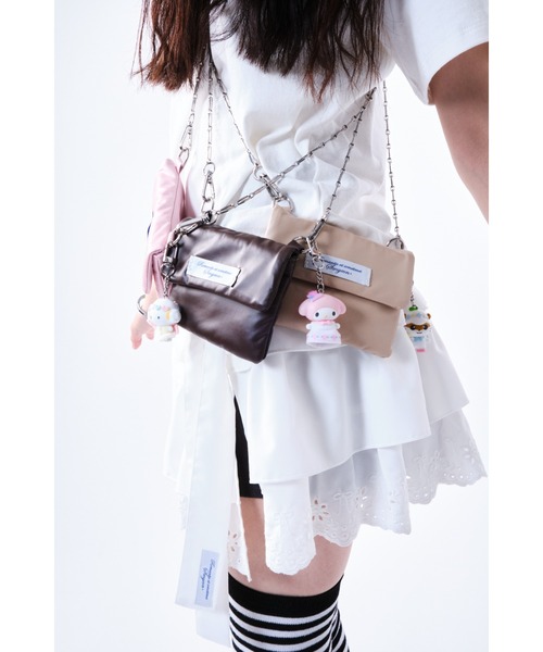 smyeon チェーンコンパクトリップポーチ ホワイト Smyeon ショルダーバッグ バッグ Chain compact pouch bag
