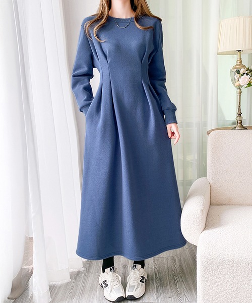 ワンピース ウエストタックワンピース「裏起毛」 : ZOZOTOWN Yahoo!店