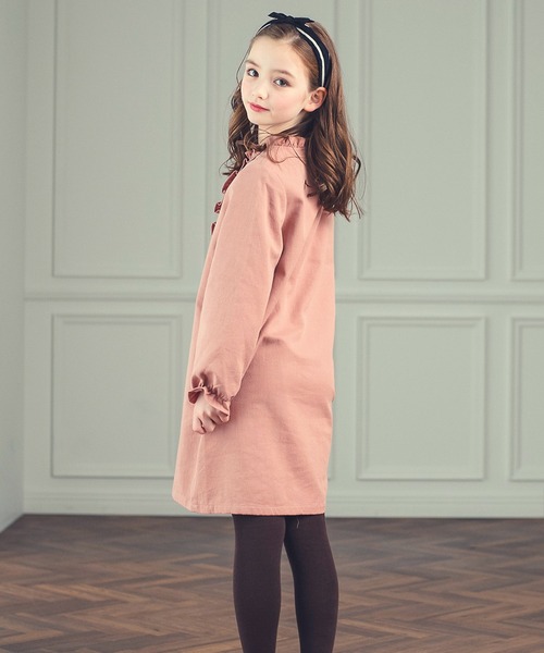 美品　DRESCCO サーモンピンクドレス　130 DRESCCO（ドレスコ） ワンピース タッセル＆フリルサーモンピンク