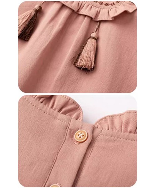 DRESCCO（ドレスコ） ワンピース タッセル＆フリルサーモンピンク