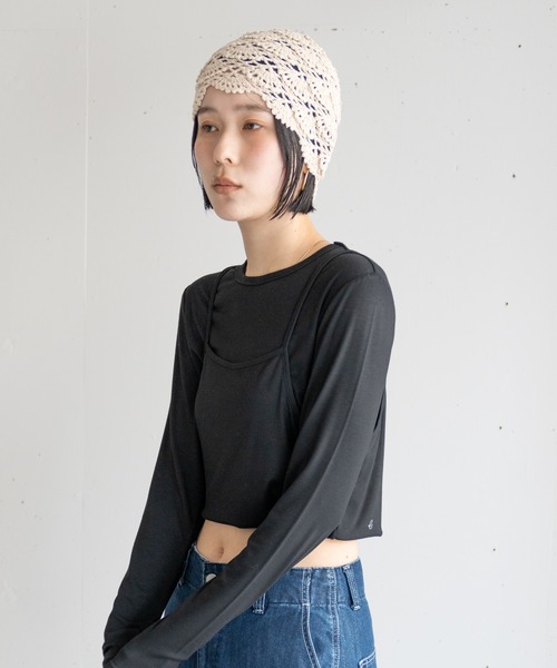hwyl ニット帽 ニットキャップ レース編みニットキャップ