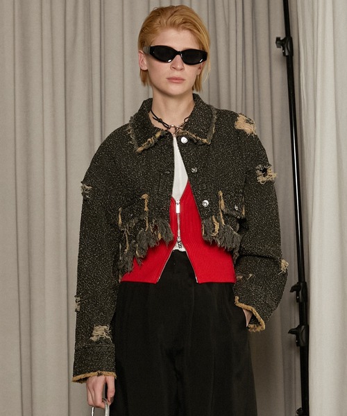 PRANK PROJECT ツイーディーデニムブルゾン PRANK PROJECT(プランク プロジェクト)｜レザーカラーデニム