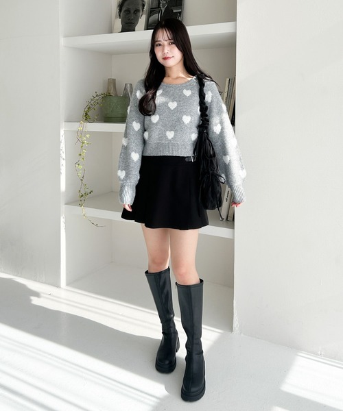 Heather（ヘザー） ニット セーター ハートモチーフニット 320737