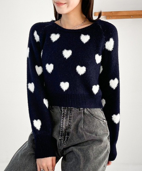 Heather（ヘザー） ニット セーター ハートモチーフニット 320737