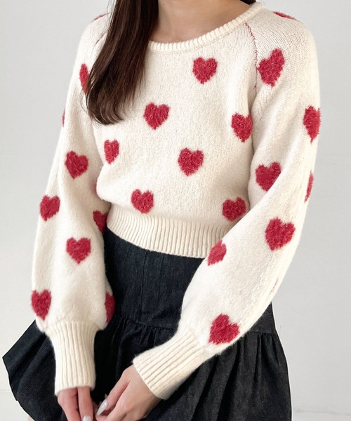 Heather（ヘザー） ニット セーター ハートモチーフニット 320737