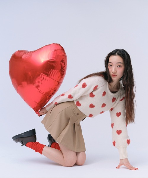 Heather（ヘザー） ニット セーター ハートモチーフニット 320737