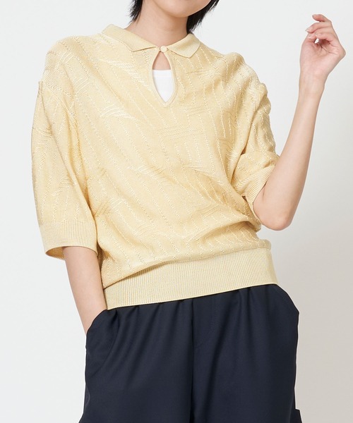 トップス THE SHINZONE 25SS BRIGHT LACE KNIT POLO THE SHINZONE（ザ 