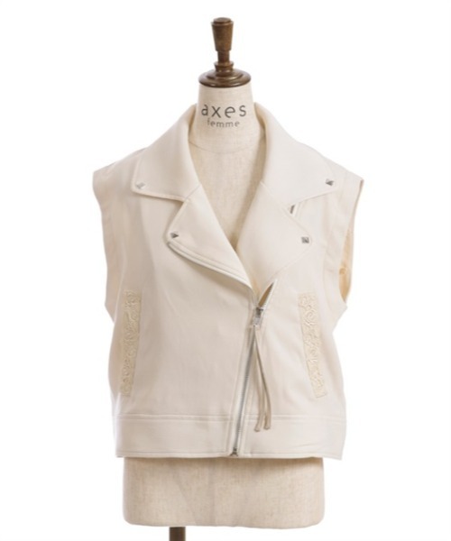 ISSEY MIYAKE ホワイトライダースジャケット　未使用美品 マーキュリーデュオ MERCURYDUO フェイクスエードコンパクトライダース