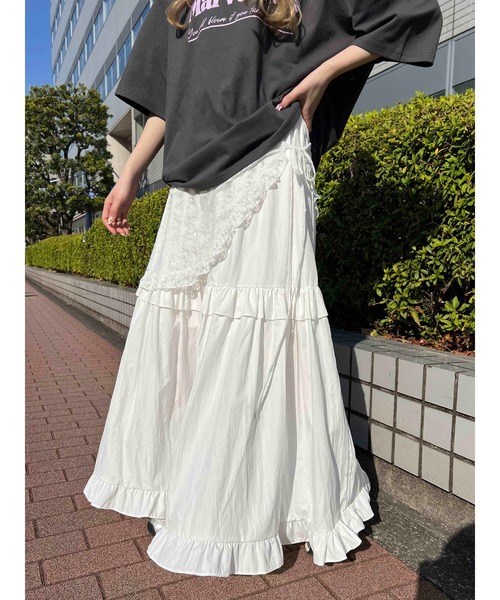 Y's フリル付きウエスト ロングスカート フリルティアードジャージロングスカート – WEGO ONLINE STORE