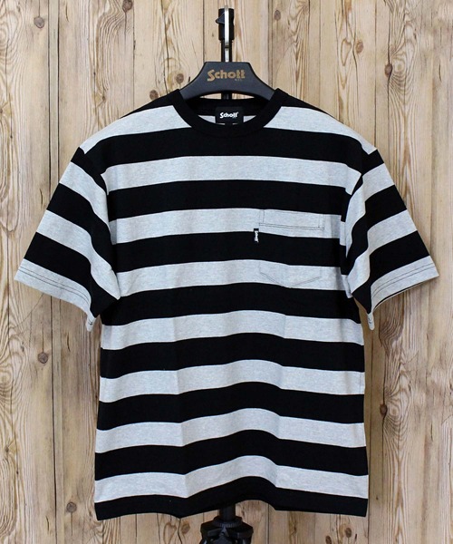 Schott N.Y.C（ショット） tシャツ WIDE BORDER POCKET T-SHIRT/ワイド