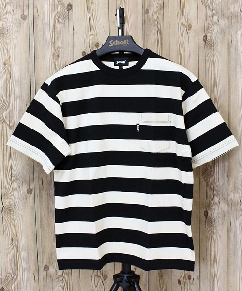Schott N.Y.C（ショット） tシャツ WIDE BORDER POCKET T-SHIRT/ワイド