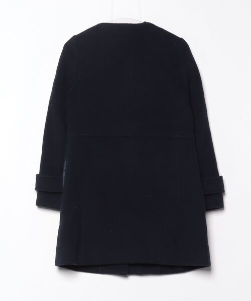 「Debut de Fiore」 ノーカラーコート 36 ネイビー レディース_画像2