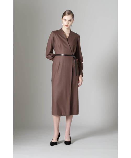 「PINKY&DIANNE」 長袖ワンピース 38 ボルドー レディース_画像4