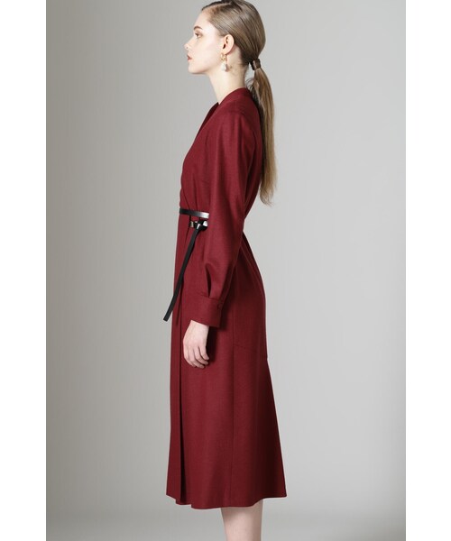 「PINKY&DIANNE」 長袖ワンピース 38 ボルドー レディース_画像9