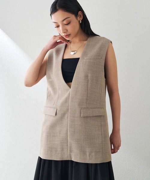 Whim Gazette（ウィム ガゼット） ベスト ジレ ジュートライクVネック