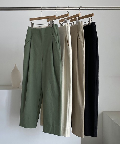 タックワイドクロップドパンツ パンツ クロップドワイドタックパンツ レディース : ZOZOTOWN