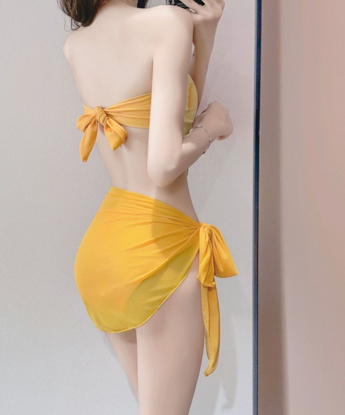 gossip!ロサンゼルス 水着 Y2K ミニパレオ付き フラワープリント