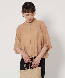 ENDS and MEANS オリーブグリーン バンドカラーシャツ L コーエン coen ミリタリー バンドカラーシャツ （OLIVE