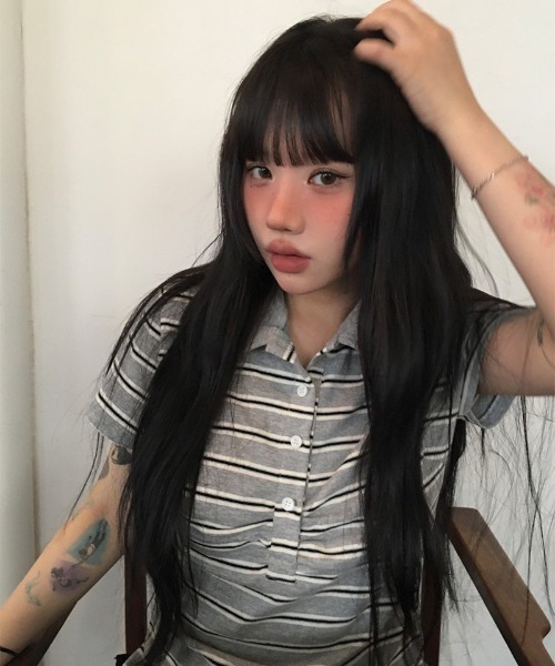 ポロシャツ ポロ ボーダー柄シャーリング襟付き半袖Tシャツ レディース