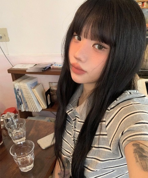 ポロシャツ ポロ ボーダー柄シャーリング襟付き半袖Tシャツ レディース anyonemore ポロシャツ ポロ ボーダー柄シャーリング襟付き半袖T
