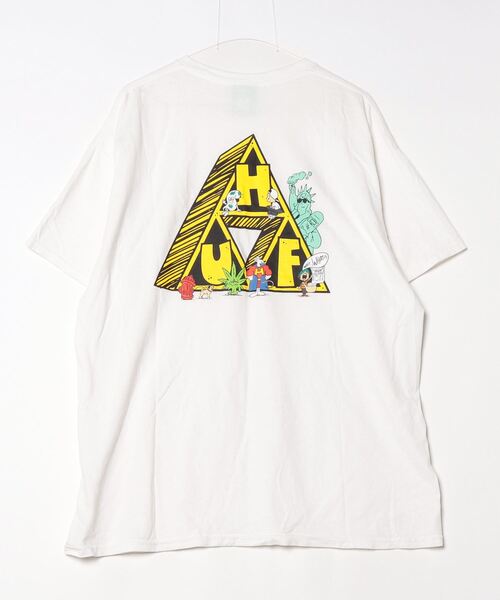 「HUF」 ワンポイント半袖Tシャツ L ホワイト メンズ