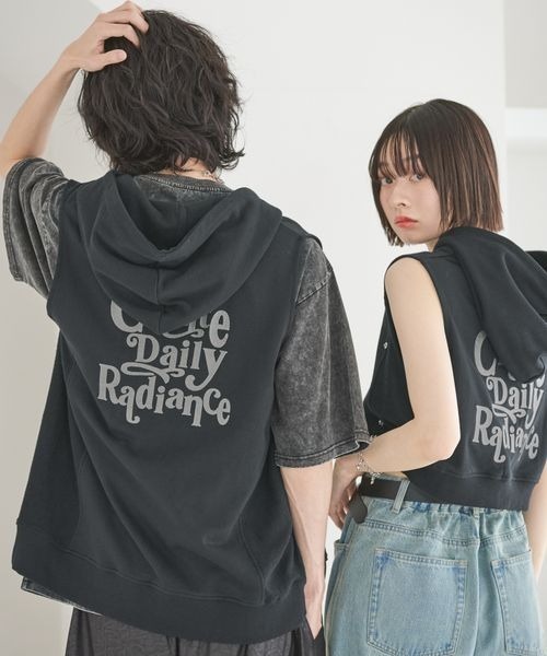 パーカー 「UNISEX/選べる着丈」ロゴウラケフーディー レディース メンズ