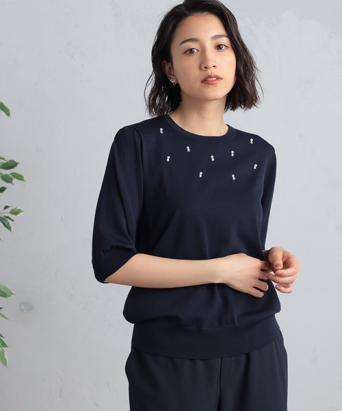 GALLORIA ニット セーター ちらしビジューニット レディース