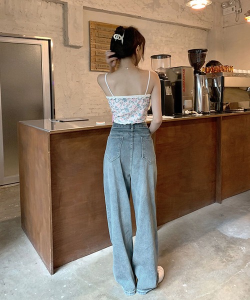 [me+em select] обработка Denim брюки LARGE голубой женский 
