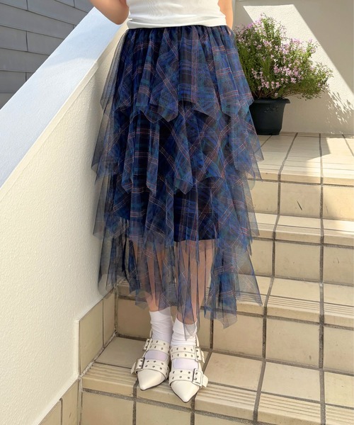 3.3 FIELD TRIP スカート Field Trip／チェックフリルスカート