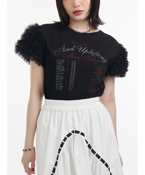 jouetie（ジュエティ） tシャツ 半袖 フリルチュールドッキングTシャツ