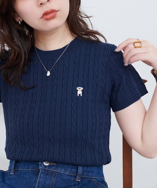 GANNI 動物モチーフ 半袖ニット GANNI 水色 半袖ニット - メルカリ