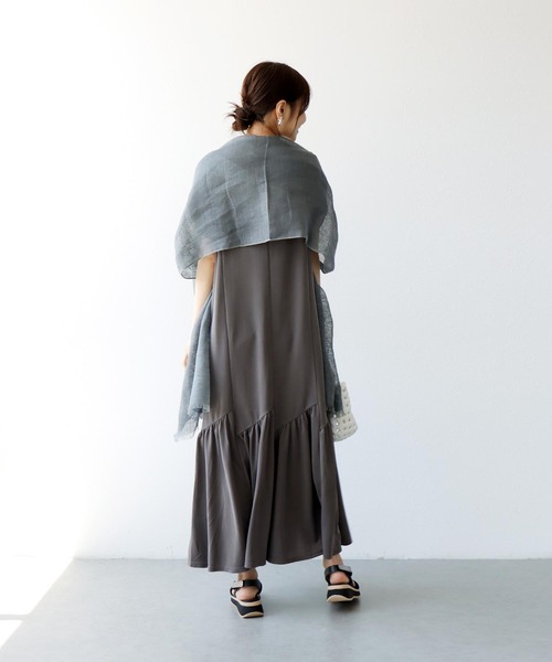 Jines（ジネス） ワンピース 半袖 モダール半袖ティアードワンピース