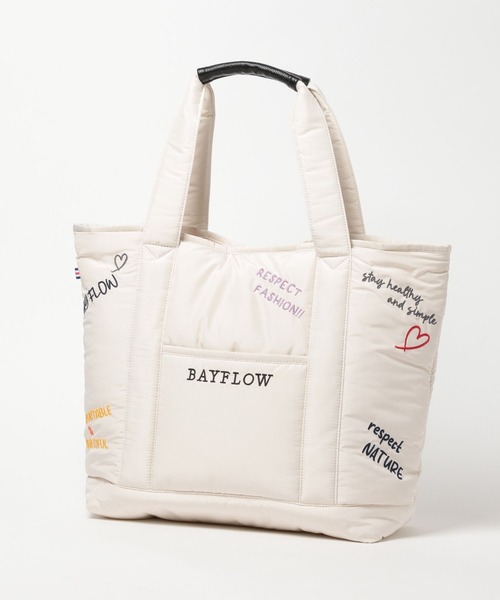 BAYFLOW トートバッグ 刺繍パフロゴトートL レディース