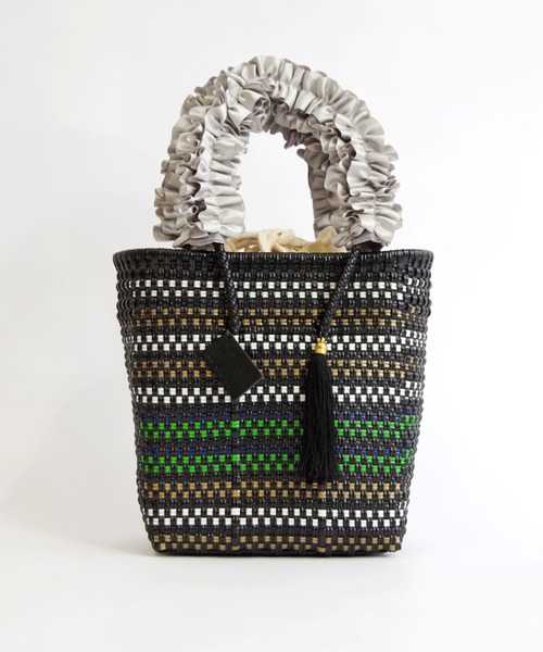 ✨新品未使用✨WOVEN　メルカドバッグ　かごバッグ　メキシコ製　マルチカラー かごバッグ カゴバッグ WOVEN (ウーヴン) /ミニトート メキシコ