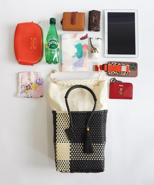 なお花様 WOVEN ボックスバッグ　メルカド　かごバッグ　レザーハンドル なお花様 WOVEN ボックスバッグ メルカド かごバッグ レザー
