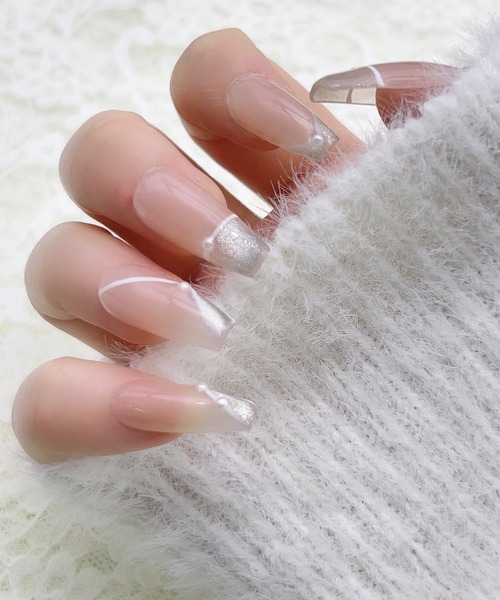 113))フレンチガーリー 個性派ネイル ネイルチップ シンプル パールネイル Lace Ladies（レースレディース） ネイルチップ ネイルシール パール