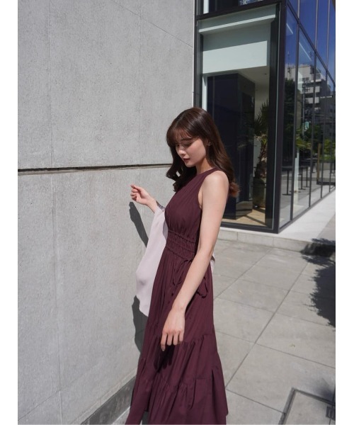 Her lip to ワンピース Riviera Bow Tiered Long Dress