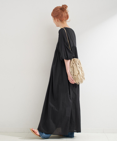 B.C STOCK（ベーセーストック） ワンピース 手洗い可 / ボイルVネック