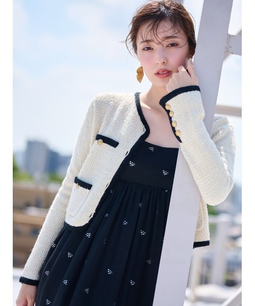 フレイアイディー FRAY I.D★ニットフーディー ルーズ ブラック FRAY I.D（フレイ・アイディー） 長袖ニット FREE ブラック レディース