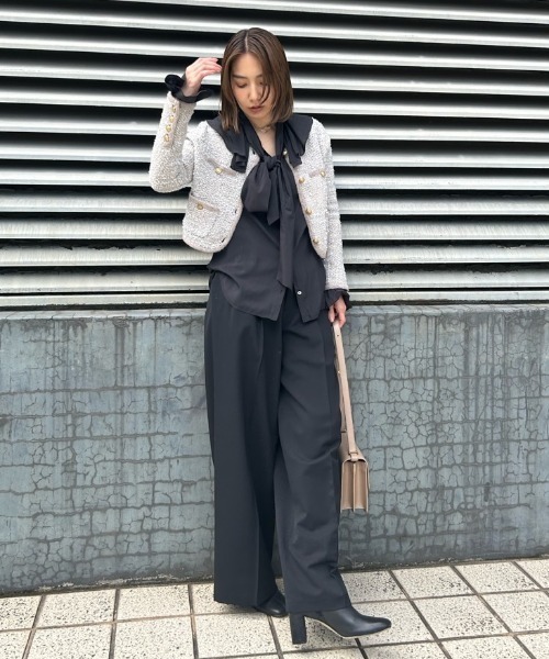 フレイアイディー FRAY I.D ニットフーディー ルーズ ブラック 黒 FRAY I.D（フレイ・アイディー） ニットフーディー 23秋冬予約