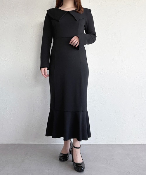 「apres jour」 長袖ワンピース X-LARGE ブラック レディース_画像3