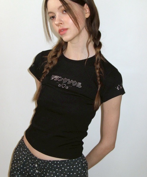tシャツ 「CRANK」LETTERING HOTFIX TOP レディース