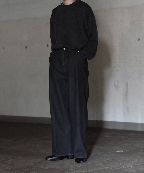 「CALLNE」 デニムパンツ L ブラック メンズ
