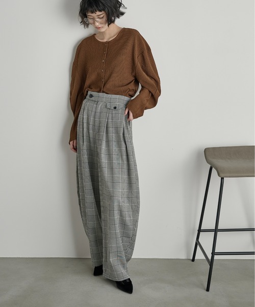 THE Yon スラックス パンツ ベルトレスバレルコクーンパンツ