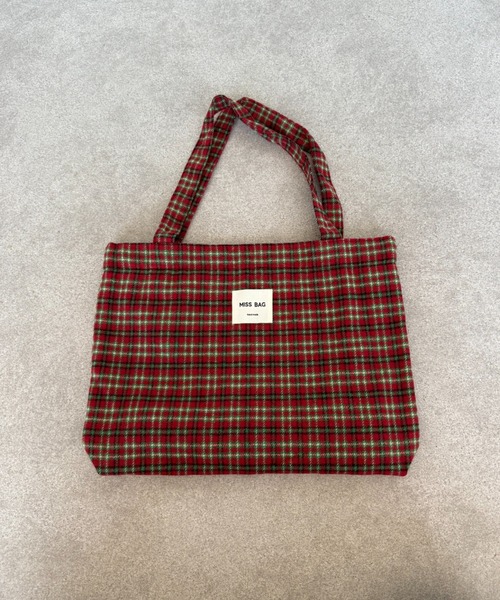 キョク様確認用 トートバッグ A4サイズ対応/チェックネルトートバッグ レディース