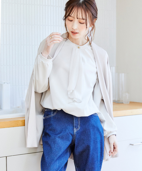 「CROSS FUNCTION」 長袖カットソー M ベージュ レディース